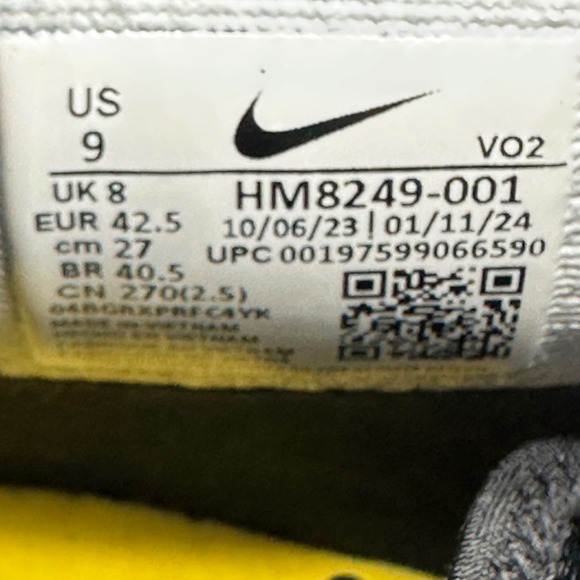 Nike HM8249-001 Mens Size 9 Black White Varsity Maize Air DT Max '96 PRIME Shoes - Picture 2 of 10